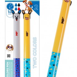 MP παιδικό στυλό 2x χρωμάτων PE353-03, 1mm μύτη, μπλε-μαύρο/κόκκινο, 2τμχ