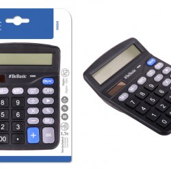 BEBASIC αριθμομηχανή S060, ηλιακό & μπαταρίας, 12 ψηφία, μαύρη