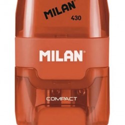 MILAN ξύστρα μολυβιών με κάδο & γόμα 1204703116, πορτοκαλί