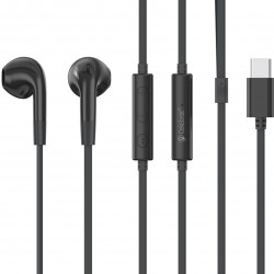CELEBRAT earphones με μικρόφωνο G39, USB-C σύνδεση, 14mm, 1.2m, μαύρα
