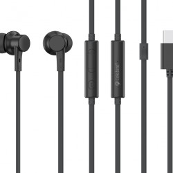 CELEBRAT earphones με μικρόφωνο G40, USB-C σύνδεση, 10mm, 1.2m, μαύρα