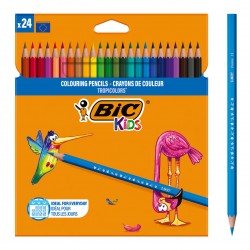 BIC σετ χρωματιστές ξυλομπογιές Kids Tropicolors, εξάγωνες, 24τμχ