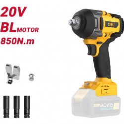 DELI κρουστικό μπουλονόκλειδο μπαταρίας DC234Z, Brushless, 20V, 850N.m, 1/2