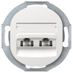 EON E613.0 Double telephone socket without cover frame 2xRJ12 6/4 Cat 3, white