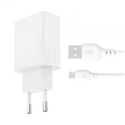 XO L159 QC18W Φορτιστής Γρήγορης Φόρτισης USB-A με Καλώδιο Micro USB