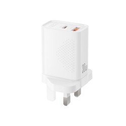 XO L163 PD30W QC Φορτιστής UK Γρήγορης Φόρτισης 18W USB-A & Type-C