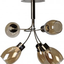 Avide Κρεμαστό Φωτιστικό Οροφής Aspira Κεχριμπάρι 5xE14