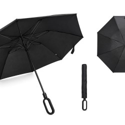 BRUNO ομπρέλα βροχής BRN-0325, σπαστή, αυτόματη, Φ104cm, αντιανεμική, με θήκη, μαύρη