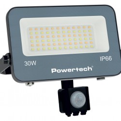 POWERTECH LED προβολέας PT-1617 με αισθητήρα κίνησης, 30W, 4000K, 2700lm, IP66, 2.5KV