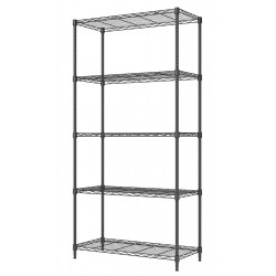 HOME USE μεταλλική ραφιέρα HUH-0270 με 5 ράφια, 90x35x175cm, μαύρη