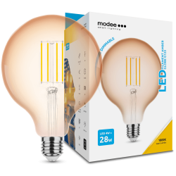 Modee Λαμπτήρας LED Filament Modee, Globe G125, Amber, 4W, E27, 320°, 1800K (360 lumen) dimmable