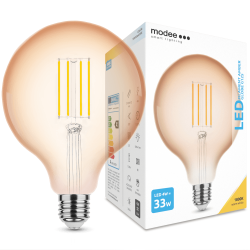Modee Lighting Λαμπτήρας LED Filament Σφαιρικός G125 Amber 4W E27 320° 1800K (360 lumen)