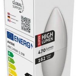 Avide LED Κερί 2.9W E14 Λευκό 4000K Super Υψηλής Φωτεινότητας