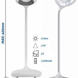 Avide LED Φωτιστικό Γραφείου Minimal Άσπρο 4W