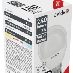 Avide LED Σφαιρική 3W E14 Θερμό 3000K Value