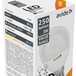 Avide LED Σφαιρική 3W E14 Λευκό 4000K Value