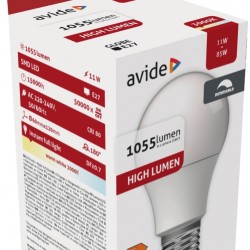 Avide LED Κοινή A60 11W E27 Θερμό 3000K Ντιμαριζόμενο