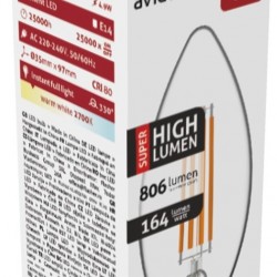 Avide LED Filament Κερί 4.9W E14 Θερμό 2700K Super Υψηλής Φωτεινότητας