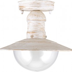 Avide Εξωτερικό Φωτιστικό Οροφής Imperial 1xE27 IP44 Αντίκα Λευκό