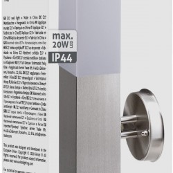 Avide Εξωτερικό Φωτιστικό Τοίχου Panama 1xE27 IP44 Σατέν Νίκελ Φωτοκύτταρο