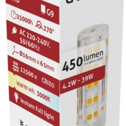 Avide LED G9 4.2W Θερμό 3000K