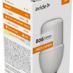 Avide LED Bright Stick Bulb T37 7W E14 Λευκό 4000K