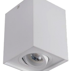 Avide Φωτιστικό Οροφής GU10 Spot Light Τετράγωνο Λευκό Περιστρεφόμενο