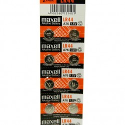 MAXELL αλκαλικές μπαταρίες ρολογιού LR44, 1.5V, 10τμχ