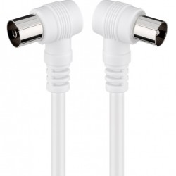 GOOBAY καλώδιο κεραίας αρσενικό σε θηλυκό 11520, γωνιακό, 1.5m, λευκό