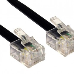 POWERTECH καλώδιο τηλεφώνου RJ11 6P4C CAB-T008, 2m, μαύρο