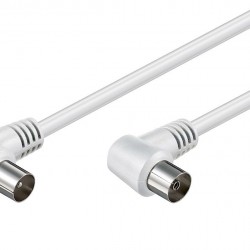 POWERTECH καλώδιο κεραίας RF αρσενικό - RF θηλυκό CAB-V024, γωνιακό, λευκό, 3m