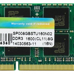 SILICON POWER Μνήμη RAM DDR3 SODimm, 8GB, 1600MHz, CL11