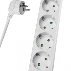 POWERTECH πολύπριζο PT-874, 5x schuko, 16A, 1.5m, λευκό