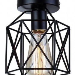 POWERTECH φωτιστικό οροφής HLL-0001, E27, Φ14, μεταλλικό, μαύρο